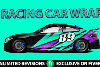 create professional racing car wrap design, any  sports car, any type of vehicle