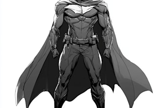 create concept art superhero character for anime style comic