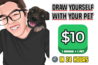 draw your photo with a pet into vector portrait