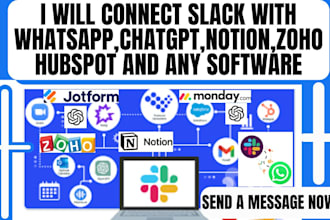 integrate slack with whatsapp chatgpt zapier notion monday airtable hubspot zoho