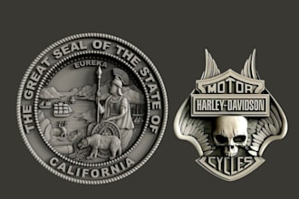 sculpt 3d coin model design 3d bas relief 3d medallion for 3d printing