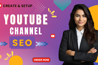 create and setup your youtube channel with professional logo, banner, video SEO