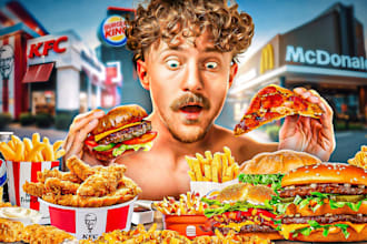 make food, travel, vlog video youtube thumbnail