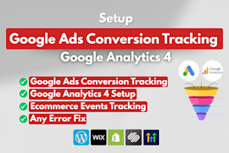 google analytics 4 setup, ads conversion tracking, ga4 ecommerce event with gtm