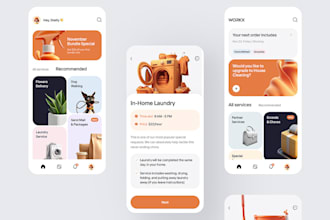 develop laundry app, dry cleaning app, home service app, handyman app