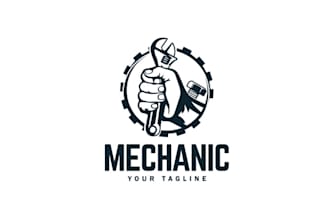 make build up modern mechanic logo