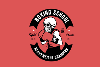 make boxing club and academy or school logo