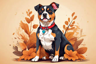 draw illustration pet portrait vector art