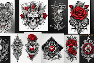 create unique custom tattoo any tattoo design, tattoo artist