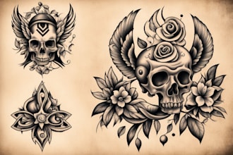create old school or traditional tattoo design