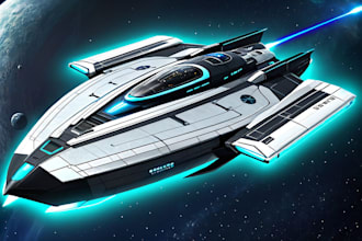 design spaceship, sci fi illustration