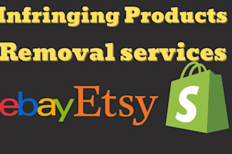 remove copyright violating products from shopify,etsy,e bay under dmca