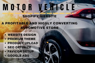 design motor vehicle shopify store auto parts dealer car automotive webiste