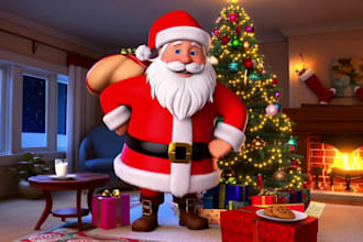 3d kids animation video, santa claus halloween, cartoon animation, kids rhyme