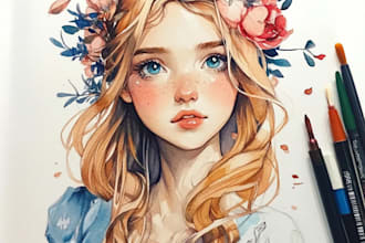 make digital watercolor illustration