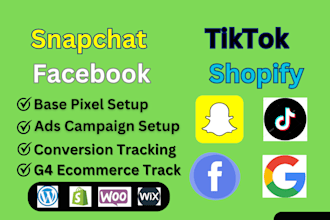 setup tiktok pixel shopify, events api, shop, ads, snapchat, meta pixel, ga4,gtm
