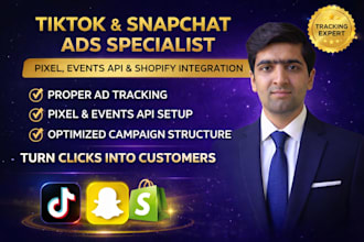 setup tiktok, snapchat ads with shopify ads, pixel and events API
