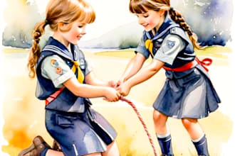 create watercolor children story book illustration
