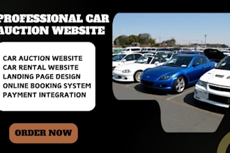 design auction website, car rental website taxi booking, autopart website