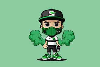 make convenient smoke and face mask logo