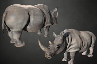 sculpt 3d animal model with realistic fux, xgen hair and texture, cgi, vfx