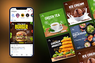 design food post,instagram posts,and social media ads for your brand