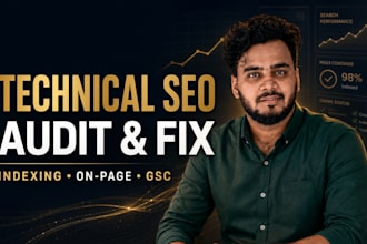 do technical SEO audit and fix google search console errors, fast indexing