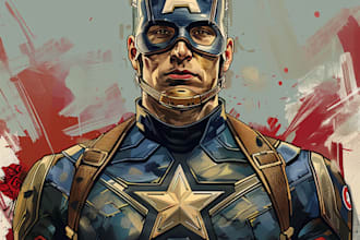 make superhero comic cartoon character and design