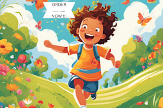 draw cute and colorful storybook illustrations for kids