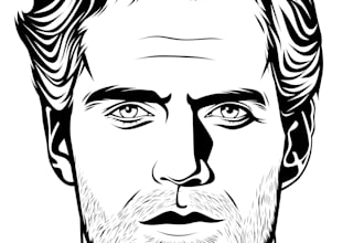 draw a black and white line art from your photo for 6 hours