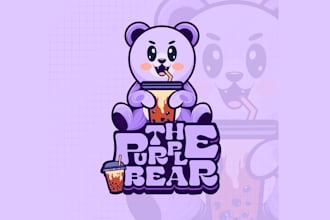 design creative boba shop logo