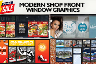 create professional shop front or storefront vinyl window graphics,decal,sticker