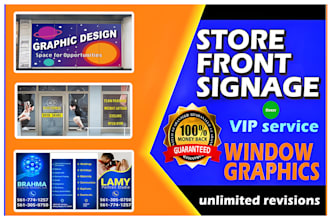 design outstanding window graphics, signage, shopfront or storefront for you