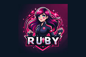 make a unique ruby esport mascot logo with vector file
