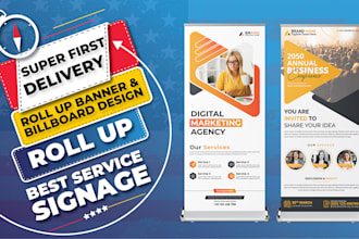 create stunning roll up, standee, pull up or pop up banners