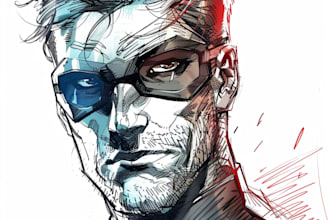 draw you into superhero comic cartoon character