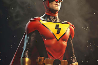 draw a superhero comic character art