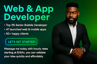 I will build bubble io developer bubble mvp bubble saas mobile app bubble marketplace
