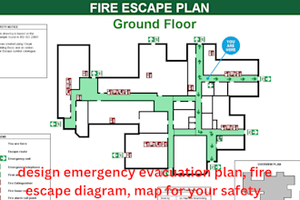 design emergency evacuation plan, fire escape diagram, map for your safety