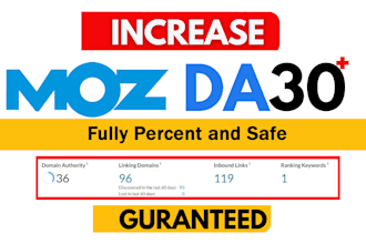 increase moz da domain authority 30 plus
