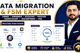 do jobber jobnimbus acculynx procore marketsharp buildertrend data migration fsm