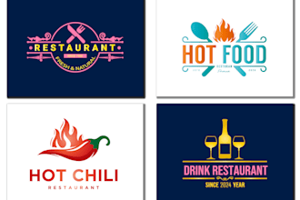 design food, drink, restaurant, bakery and burger shop logo