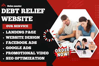 design responsive debt relief website debt settlement website debt relief leads