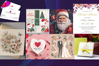 design wedding or event invitation cards, logo and business card