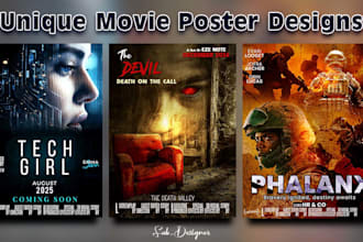 do a unique movie poster design, film poster