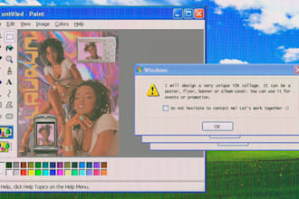 design an amazing y2k collage for your poster or flyer