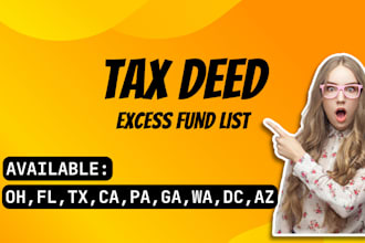find tax deed sale excess fund listing