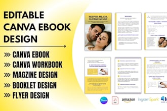 canva ebook, workbook design, magazine, booklet,  flyer design, worksheet design