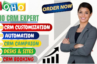 setup zoho crm automation, books, customize zoho one workflow, form integration