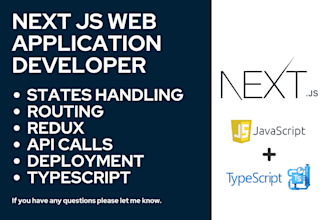 be next js developer for web application javascript typescript